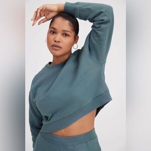 Girlfriend Collective 50/50 Cropped Crewneck Sweatshirt